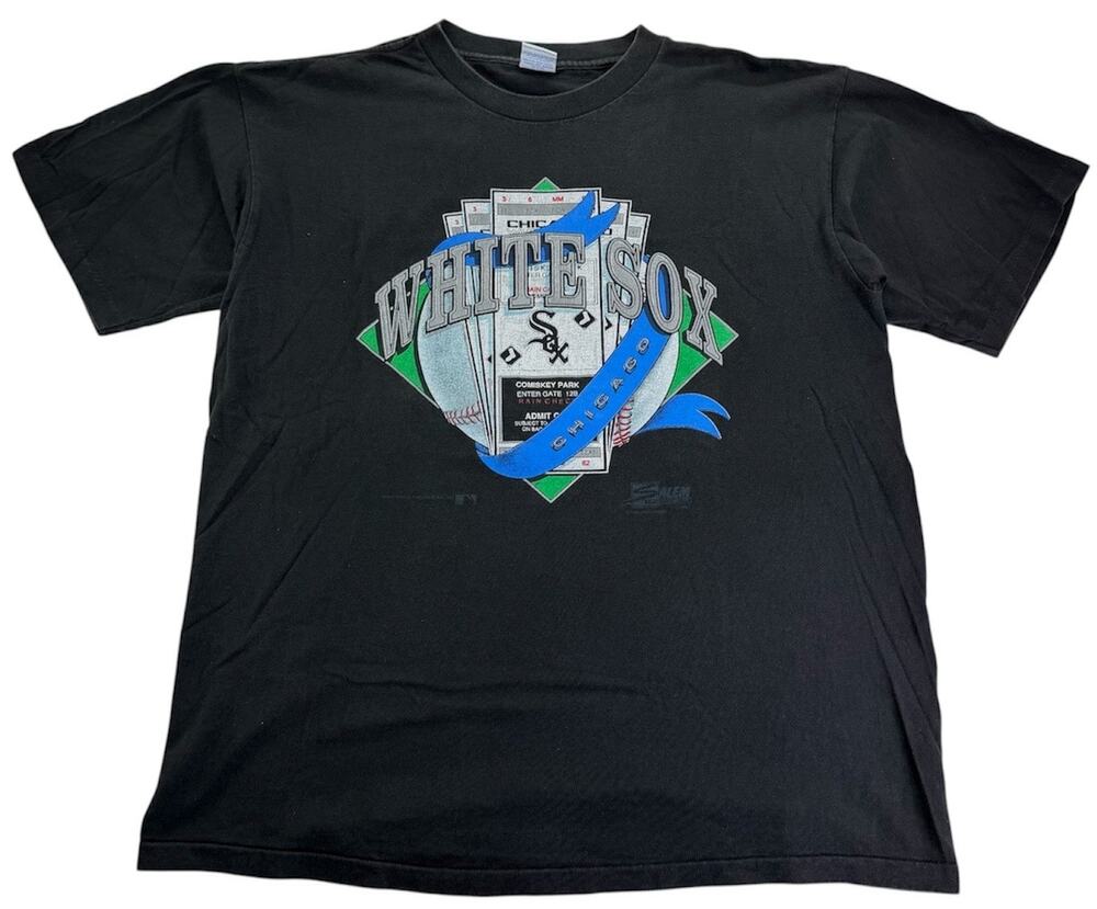 Vintage 90s Chicago White Sox's Men's XL Salem Sportswear Black Baseball T-Shirt